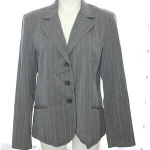 #502 Rafaella Grey Pinstripe Dress Jacket Blazer Size 16